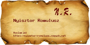 Nyisztor Romulusz névjegykártya
